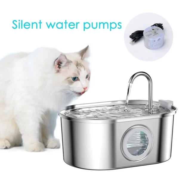 stainless steel ultra quite cat water fountain