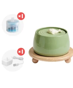 1.3L Whale-Themed Ceramic Cat Water Fountain Set