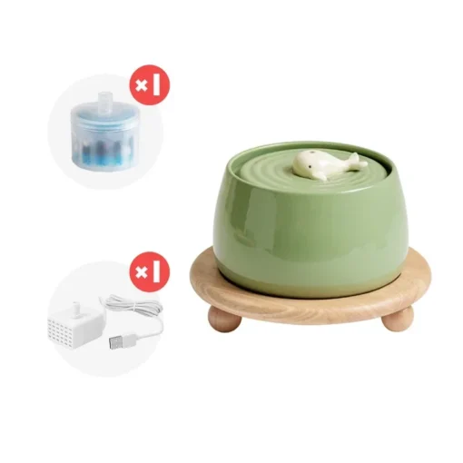 1.3L Whale-Themed Ceramic Cat Water Fountain Set