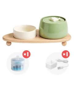 1.3L Whale-Themed Ceramic Cat Water Fountain Set