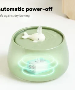 1.3L Whale-Themed Ceramic Cat Water Fountain Set
