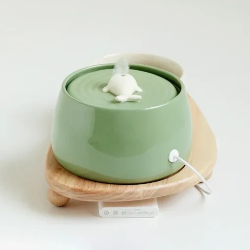 1.3L Whale-Themed Ceramic Cat Water Fountain Set