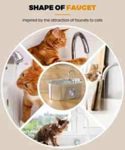 3.2L Stainless Steel Cat Water Fountain | Automatic Cat Water Drinker