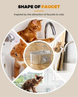 3.2L Stainless Steel Cat Water Fountain | Automatic Cat Water Drinker