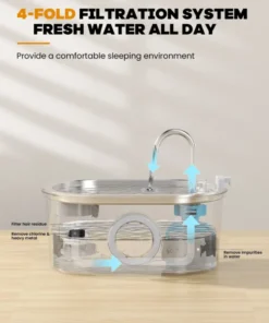 3.2L Stainless Steel Cat Water Fountain | Automatic Cat Water Drinker