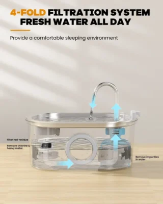 3.2L Stainless Steel Cat Water Fountain | Automatic Cat Water Drinker