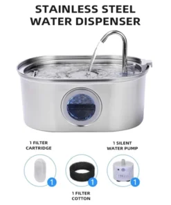 3.2L Stainless Steel Cat Water Fountain | Automatic Cat Water Drinker