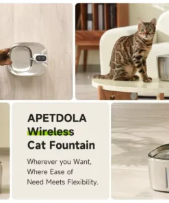 APETDOLA 4L Wireless Cat Water Fountain
